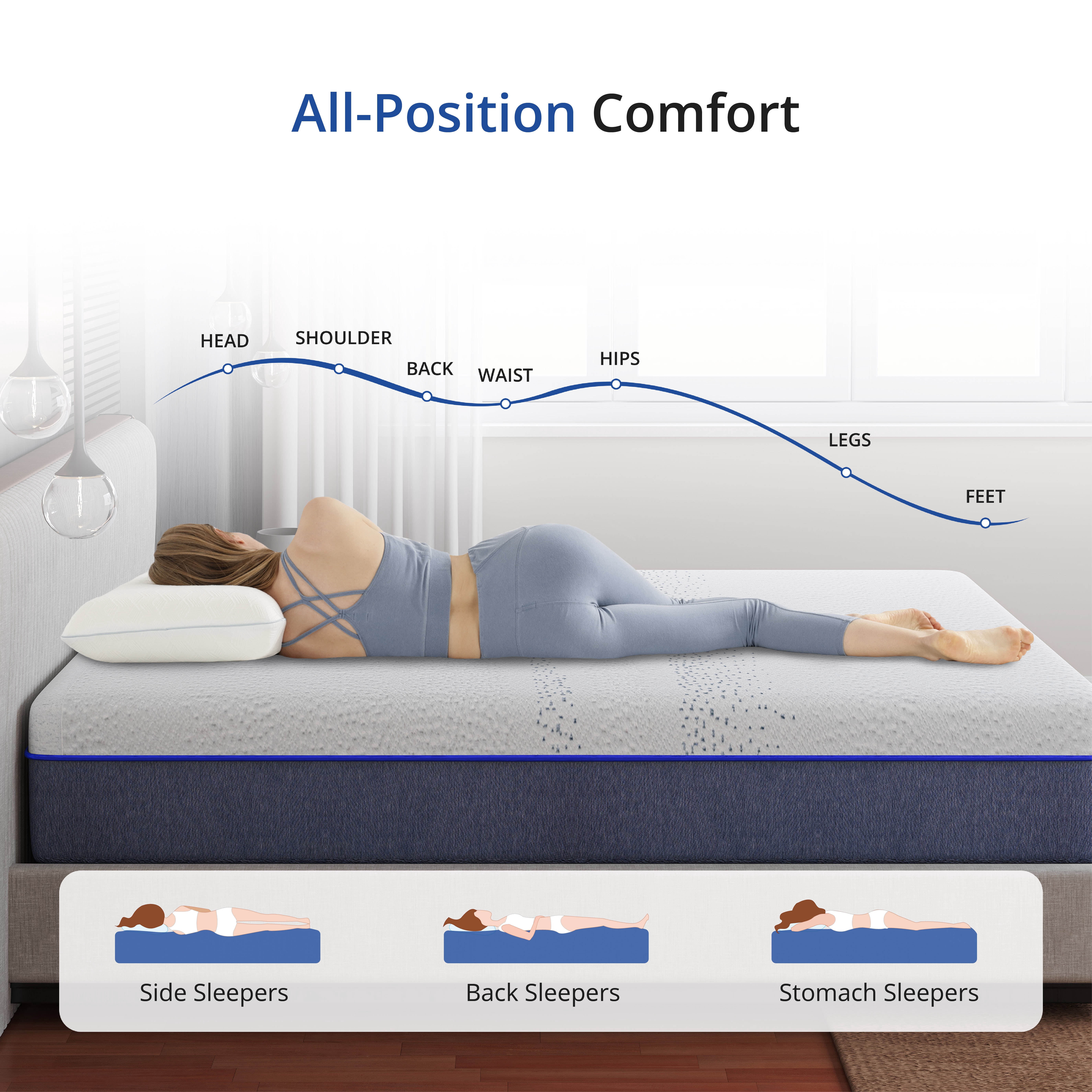 EGOHOME Essence Sleep King Mattress, 10" Memory Foam Mattress in a Box, Medium