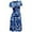Blue, variant on Lolmot Womens High Waist Dresses Summer Fashion Wrap Slim Dress Women Short Sleeve Floral Printing Mid-Calf Ruched Bodycon Dresses