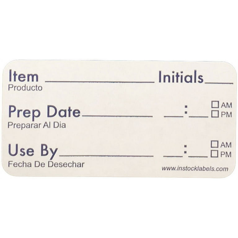 Example Of Rotation Label Food Labels Stickers Writable Food Rotation Labels Prep Date Use By ...