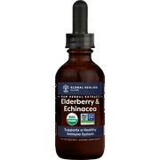 Organic Elderberry & Echinacea Extract Vitamins - Global Healing Center - 2 fl oz Black Tincture