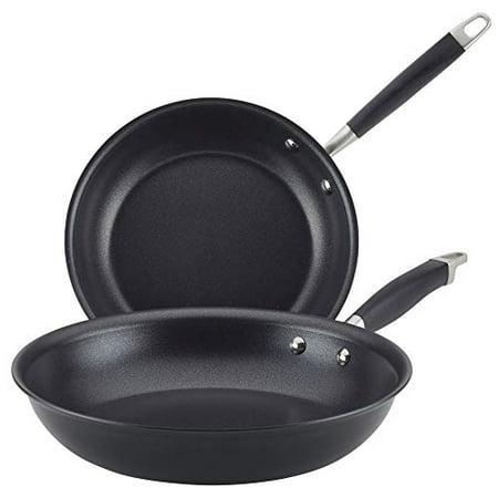 Anolon Advanced Home 10.25&#34; and 12.75&#34; Hard Anodized Nonstick Frying Pan Set Onyx