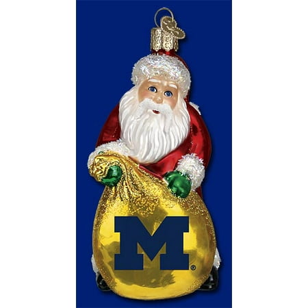 Old World Christmas University of Michigan Wolverines Santa Glass Ornament - Walmart.com