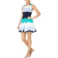 thumbnail image 1 of maison Jules Robe Évasée Ajustée et Évasée à Blocs de Couleur pour Femmes, Bleu, 4, 1 of 1