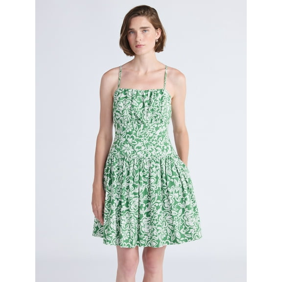 Free Assembly Women's Linen Mini Dress, Sizes XS-XXL