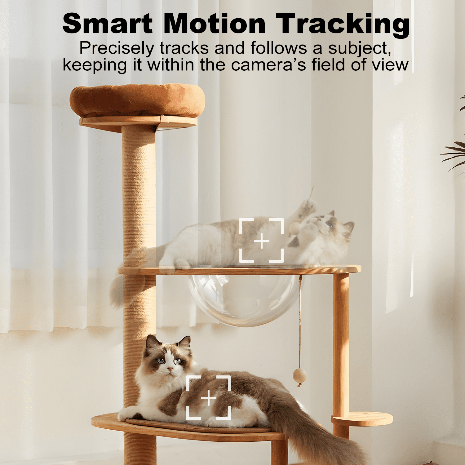 GENBOLT 2K Pet Camera, WiFi Security Camera Indoor,Home Surveillance IP Camera CCTV with Humanoid Detection, Auto Cruise Dog Cam with Audio Alarm