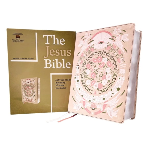 The Jesus Bible Artist Edition, Esv, Leathersoft, Peach Floral, (Hardcover)