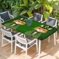 thumbnail image 2 of St. Patrick's Day Table Cloths for 5 Foot Rectangle Tables, Cute Kitten Cats Shamrock Leaf Wood Green Patio Waterproof Elastic Fitted Tablecloths, Washable Rectangular Table Cover for Camping, 2 of 8