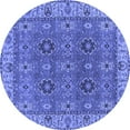thumbnail image 1 of Ahgly Company Machine Washable Indoor Round Oriental Blue Industrial Area Rugs, 3' Round, 1 of 4