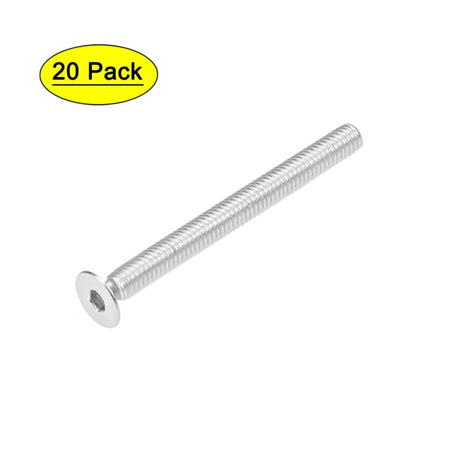 Unique Bargains Vis à Tête Plate M4x40mm Vis Hexagonale Intérieure en Acier Inoxydable 304 Boulons 20 Pcs