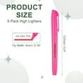 thumbnail image 2 of Pink Highlighter, 6 Pack High Lighters No Bleeds Highliters Pens Neon Clear View Bright Quick Dry Pocket Marker Pen Sticks Chisel Tip Cute for Books Office Adults Classroom, 2 of 6