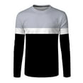 thumbnail image 5 of XFLWAM Mens Crew Neck Long Sleeve T Shirt Color Block Tees Shirt Casual Stretch Workout Casual Blous, 5 of 5