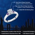 thumbnail image 2 of Gem Stone King 925 Sterling Silver Lab Grown Diamond and Purple Amethyst Engagement Ring for Women | 0.86 Cttw | Round 6MM | Gemstone April Birthstone | Size 9, 2 of 6