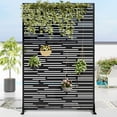 thumbnail image 2 of MAYEERTY 72*47" Outdoor Black Metal Privacy Panel Screen for Patio, Light - Shadow Pattern, 2 of 6