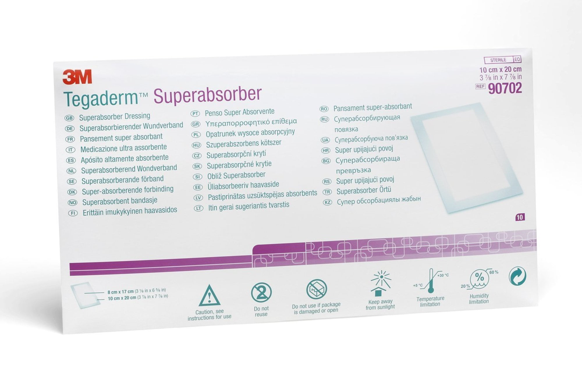 Tegaderm 90702 Superabsorber Dressing, Box of 10