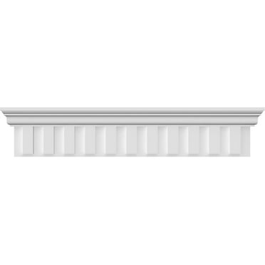 Ekena Millwork 80" Bottom Width x 84 3/4" Top Width x 9 3/8"H x 7/8"P Dentil Crosshead