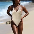 thumbnail image 4 of One Piece Swimsuit Women Mesh Bikini Sheer One Piece Bathing Suit,White,XL, 4 of 5