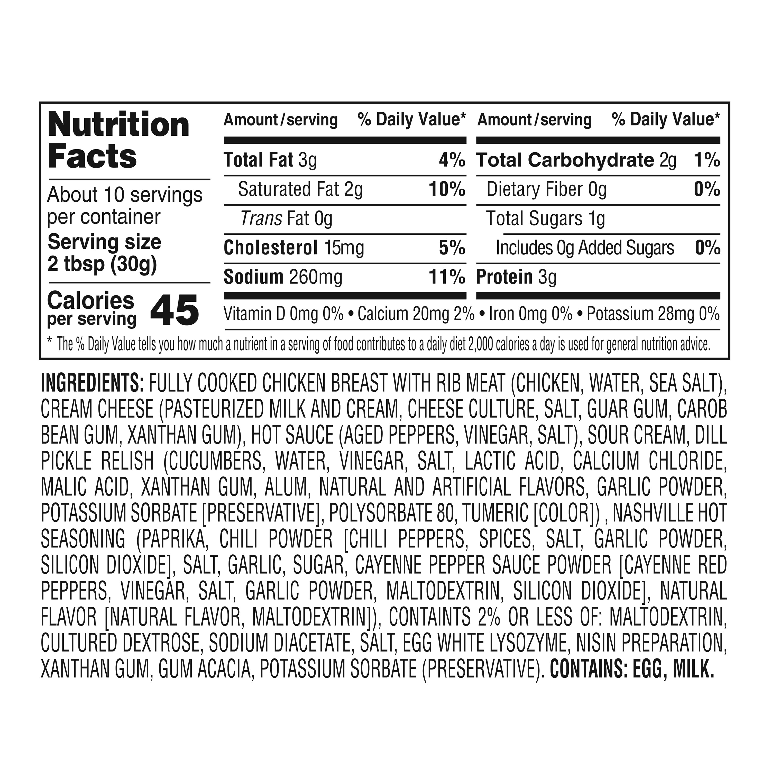 Taste of the South Nashville Hot Chicken Dip, 10 oz (Refrigerated, Tub, Spread)