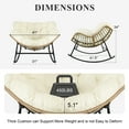 thumbnail image 4 of RADIATA Oversized Outdoor Papasan Rocking Chair, Heavy Duty Wicker Patio Rocking Chair with Cushion, 450lbs Capacity, Comfortable, Beige, 4 of 9