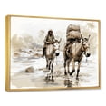 thumbnail image 2 of Designart "Vintage Journey of Donkey in the Desert" Animals Framed Wall Art - Modern Farmhouse Grey Donkey Entryway Framed Wall Art, 2 of 6