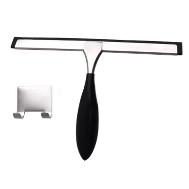 Streak-Free Cleaning, Multi-Surface Squeegee, Effortless Water Removal For Shower Doors, Windows, Kitchen Mirror And Car Glass, Stainless Steel Construction, Adhesive Hooks
