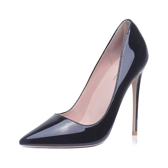 Zhabtuc Women's Classic Slip On Heels Sexy Pointed Toe Pumps Stiletto Pumps Party Dress Shoes Black Size 11