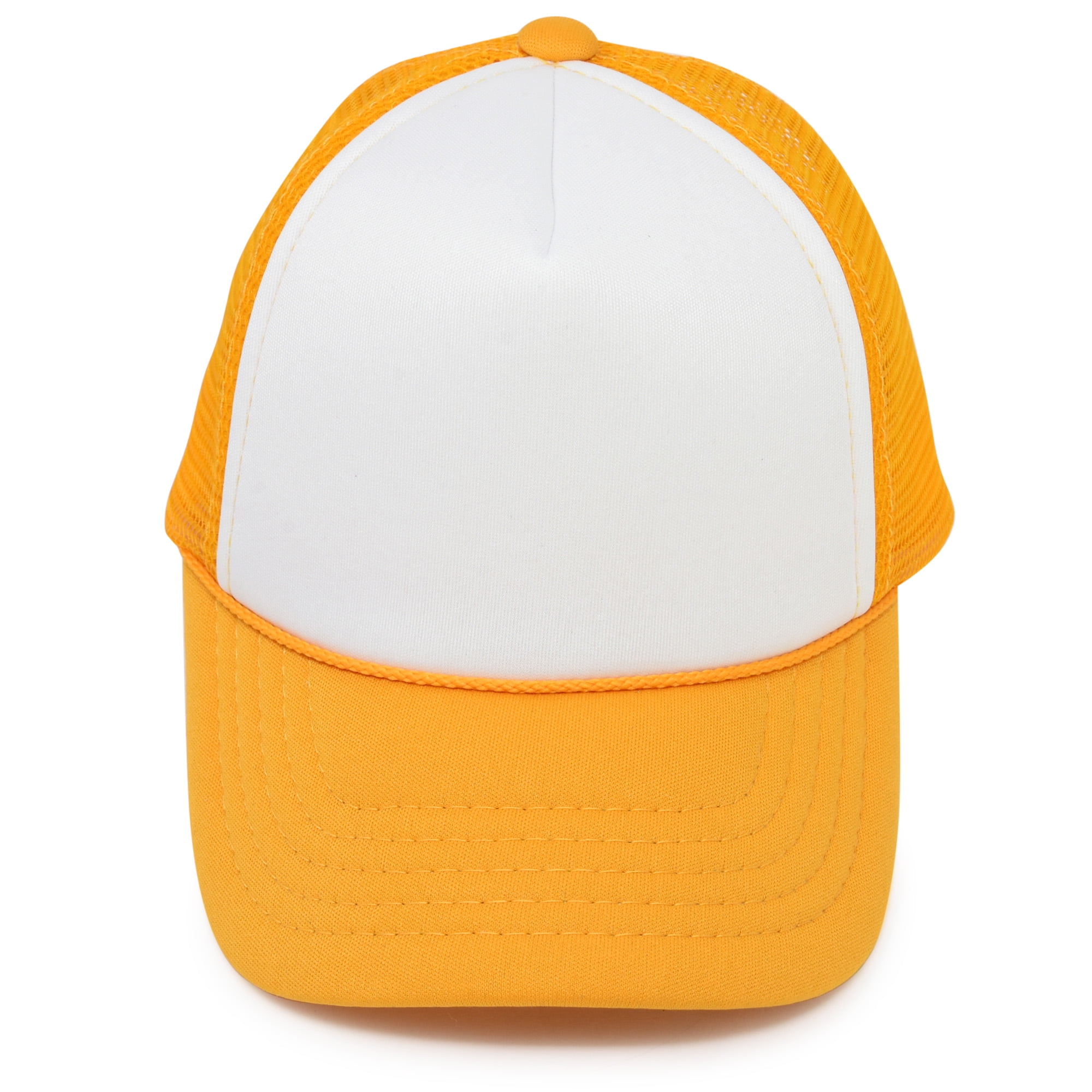 Three Horse Head Neon Orange Printed Baseball Cap Hat