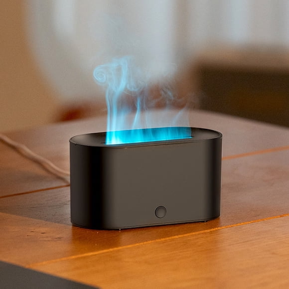 Colorful Flame Diffusers, Flame Colorful Water Fire Fireplace Humidifier, Auto Off 130mL USB Plug in for Home Office