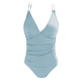 thumbnail image 4 of Afdoent Women One Piece Swimsuits Women's V Neck Crossback Swimwear Push Up High Waist Swimsuit Monokini Beach Fashion Swimsuit 2026 Summer Swimwear, 4 of 4