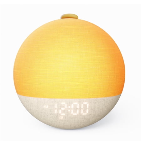 Dreamegg Sound Machine, Wood Grain Sunrise Alarm Clock With White Noise Machine, 29 Sleep Sounds, Wake Up Light Alarm Clock for Adults