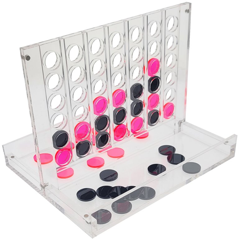 OnDisplay Luxe Acrylic Four In A Row Game w/Acrylic Storage Box