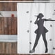 thumbnail image 4 of Cortina de Baño Impermeable Juana Gallo con Diseño de Silueta Cantante Blanca, 4 of 7