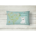 thumbnail image 2 of Welcome Friends White French Bulldog Canvas Fabric Decorative Pillow, 2 of 3