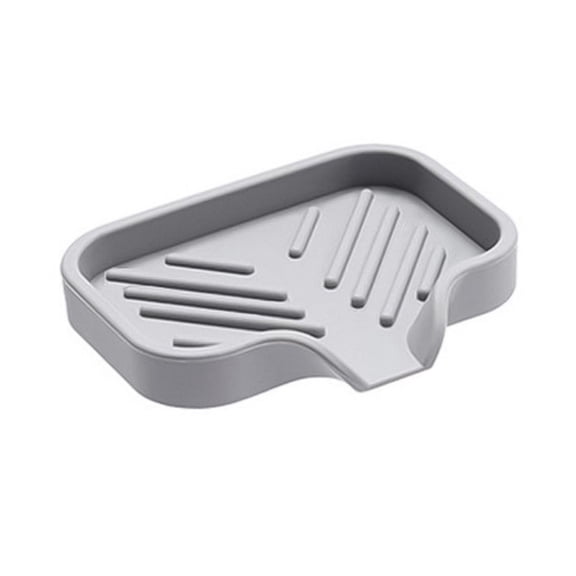 Kitchen Sink Soap Sponge Tray Self Draining Premium Silicone Soap Holder