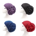 thumbnail image 3 of Women Elastic Glitter Big Flower Turban Chemo Beanie Hair Loss Chemo Cap Hat Headwear Muslim Hijab, 3 of 8