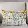thumbnail image 3 of Sunflower Throw Pillow Cover 20 x 26 Inch Decorative Pillow Cover Summer Botanical Pastoral Wooden Yellow Green Lumbar Pillowcase Seasonal Rectangle Cushion Case for Couch Sofa Bed Living Room, 3 of 7