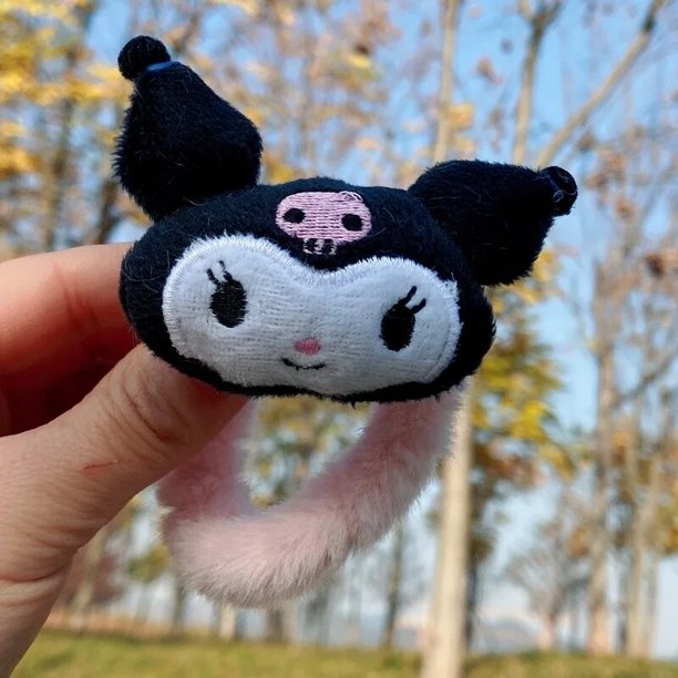 Horquilla Kawaii Lolita Cinnamoroll Sanrio de felpa, lazo para el pelo, diadema, banda de goma, Anillo para el pelo Jk, cuerda para la cabeza
