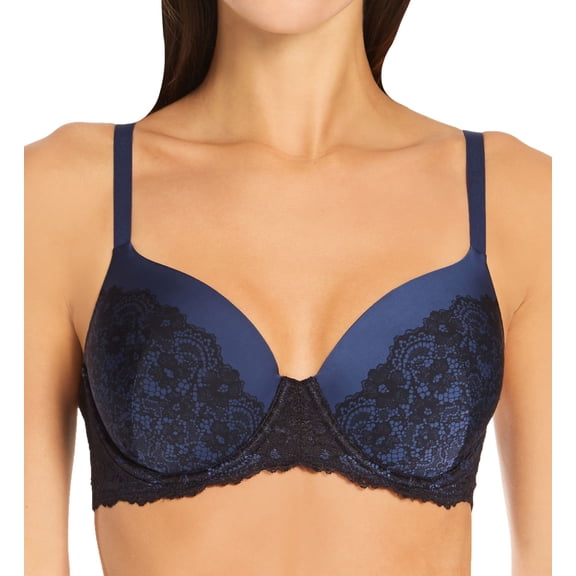 Women's Maidenform DM7549 One Fabulous Fit 2.0 Full Coverage Underwire Bra (Navy/Black 38DD)