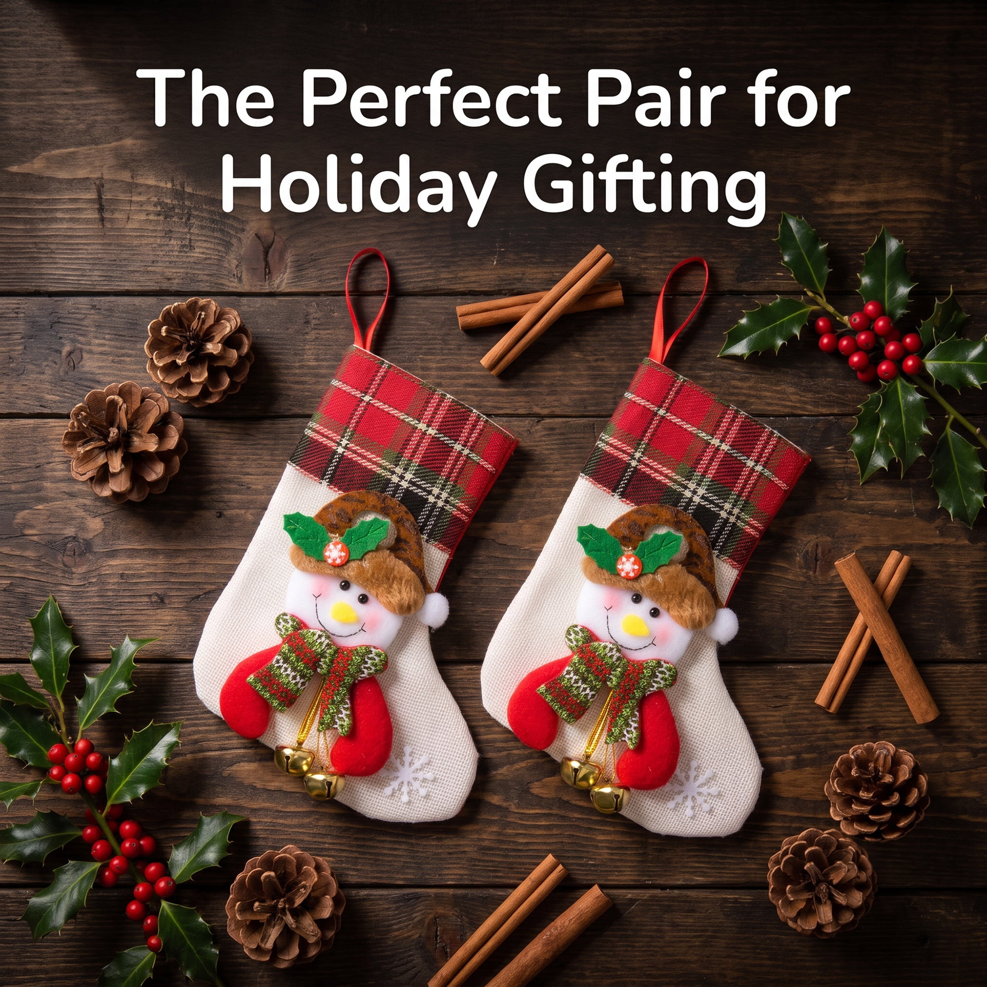 Unique Bargains 2 Pack Heritage  Christmas Stocking Double Layer Timeless Sock White 8"