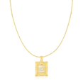 thumbnail image 5 of Floreo 10k Yellow Gold and White Gold 14.5mm or 18mm Personalized Alphabet Monogram A-Z Initial Square Pendant, 5 of 6