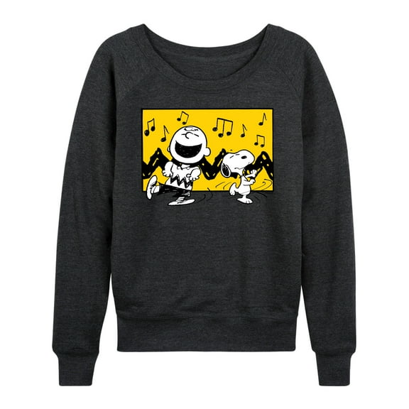 Peanuts - Charlie And Snoopy Dance Time - Women's Lightweight French Terry Long Sleeve Shirt