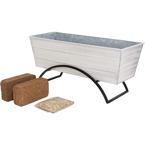 Bloom Box Garden Growing Kit Medium White with Odette Stand