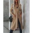 thumbnail image 6 of Womens Long Cardigans Cable Knitted Open Front Oversized Belted Solid Color Outerwear Sweater Coat Knitwear, 6 of 9