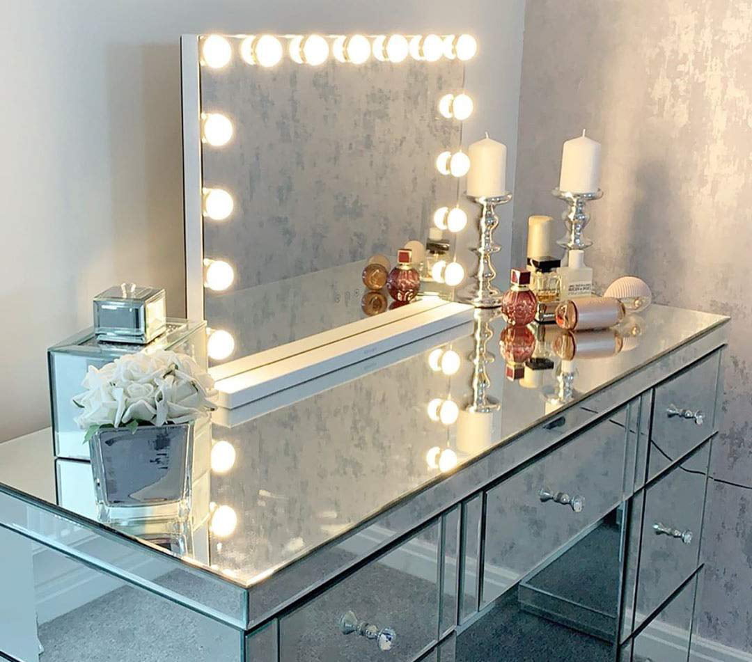 Vanity Mirror Light Bulbs Home Depot / Madison White Vanity Mirrored ...