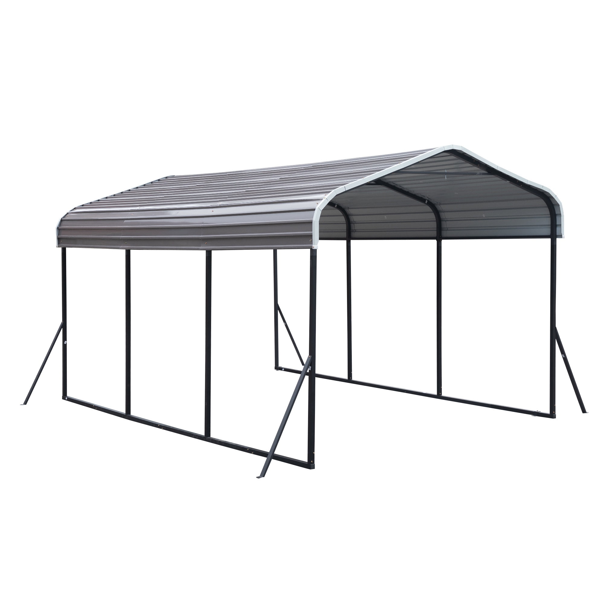 12 x 20ft Carport Galvanized Steel, Heavy Duty Carport Shelter for Outdoor, Weatherproof Roof, Car Boat Tractor ATV RV Shelter, 44MPH Near Gale Level