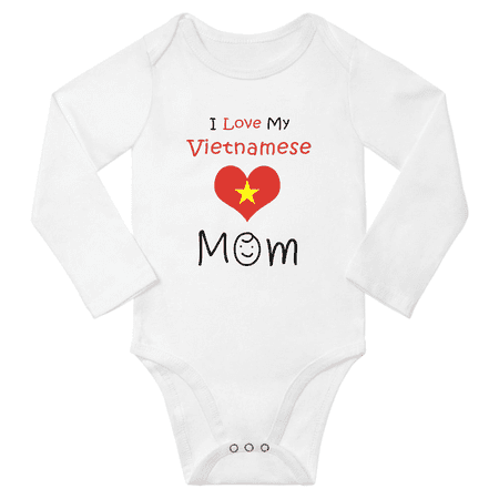 

I Love My Vietnamese Mom Baby Long Slevve Bodysuit (White 18-24 Months)