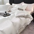 thumbnail image 1 of Juego de cama de seda nórdica satinada - Funda nórdica de lujo, sábana y fundas de almohada para, 1 of 6