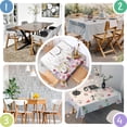 thumbnail image 4 of Pioneer Flower Floral Print Pattern Square Tablecloth,Waterproof Square Table Cover,Wipeable Spillproof Washable Table Cover for Home Kitchen Party Decor 60"x60"(152x152cm), 4 of 6