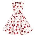thumbnail image 1 of Polka Dot Vintage Enfants des Années 1950 Swing Robe Fleur Floral Midi Robe Coton Robe d'Été Bébé Fille, 1 of 7