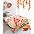 thumbnail image 4 of Thanksgiving Fall Flannel Blanket for Bed,Travel and Camping, Pumpkin Dwarf Maple Leaves Watercolor Super Soft Cozy Blanket for All Seasons 40"x60", 4 of 6