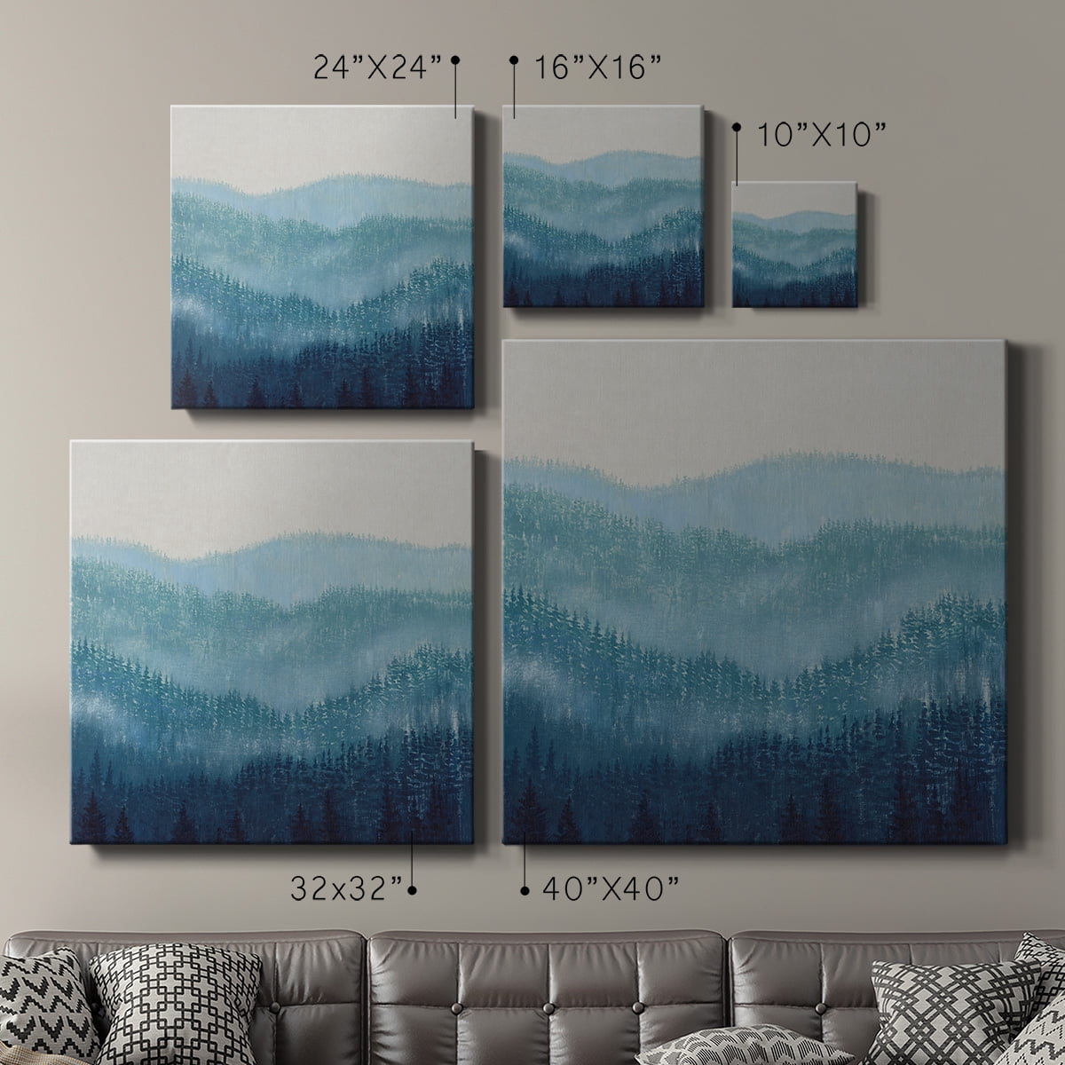 Wexford Home Smoky Ridge II-Premium Gallery Wrapped Canvas, 32" x 32" - Ready to Hang